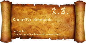 Karaffa Benedek névjegykártya